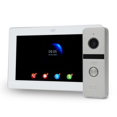 Комплект Wi-Fi видеодомофона 7" ATIS AD-770FHD/T-White с поддержкой Tuya Smart + AT-400HD Silver